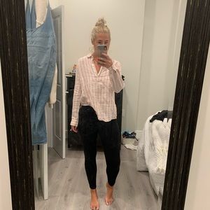 Pink & white stripe blouse long sleeve